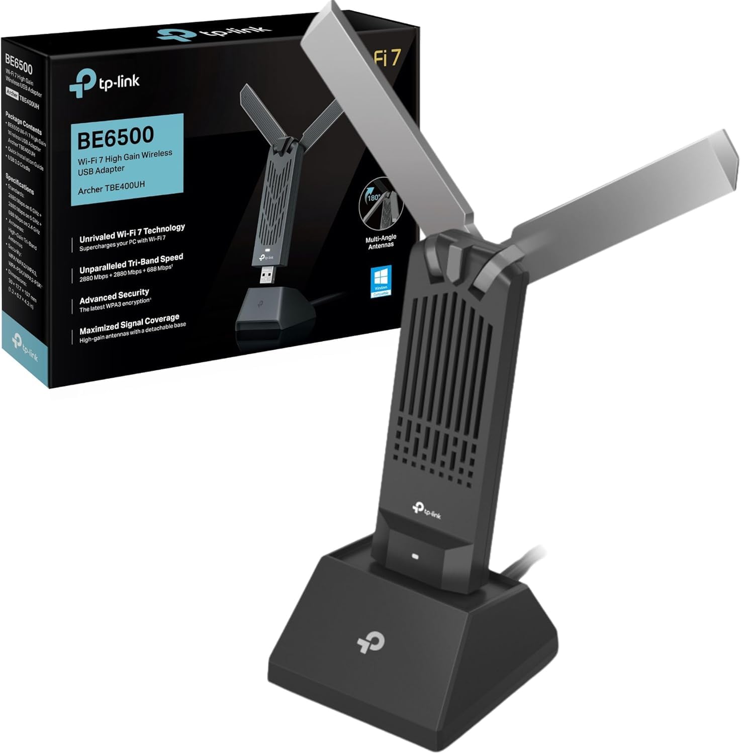 TP-Link Archer TBE400UH Wi-Fi7対応 無線LAN子機 Archer TBE400UH | BE6500 Wi-Fi 7 High Gain Wireless USB Adapter